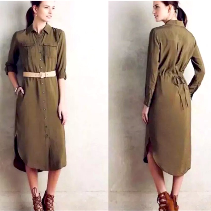Anthropologie Maeve Midi Shirt Dress